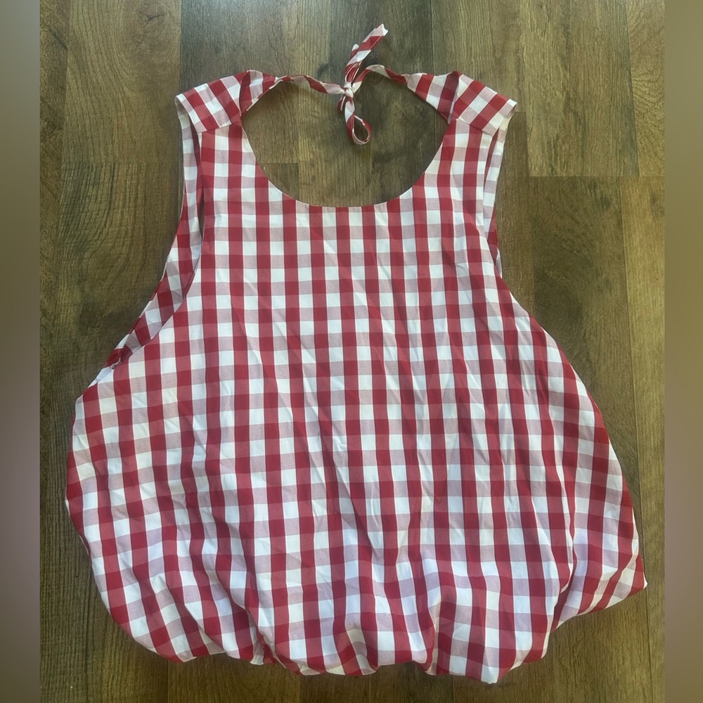 Stylish Red Gingham Women's Blouse